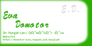 eva domotor business card